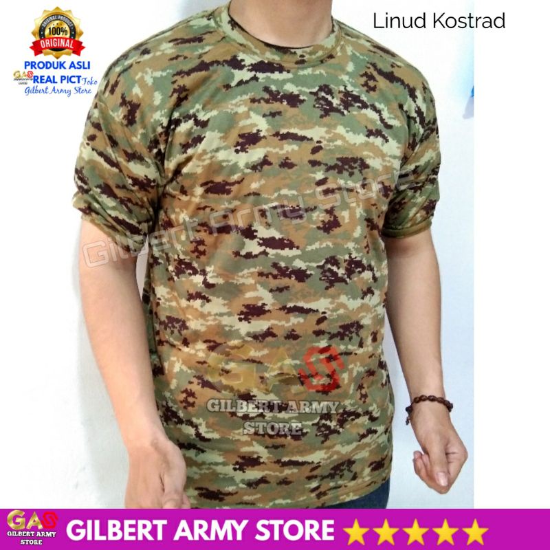 Kaos Loreng Kostrad Linud Terbaru Lengan Pendek Tshirt Oblong Daleman GILBERT ARMY STORE