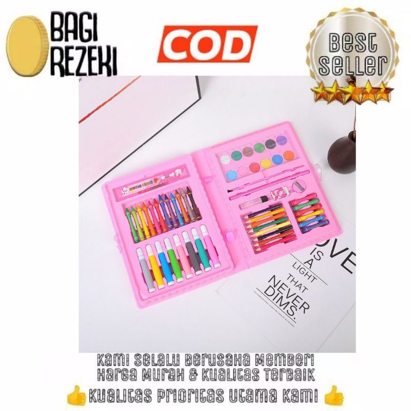 

Crayon Set 68pcs/alat mewarnai anak/alat melukis anak free serutan free kuas