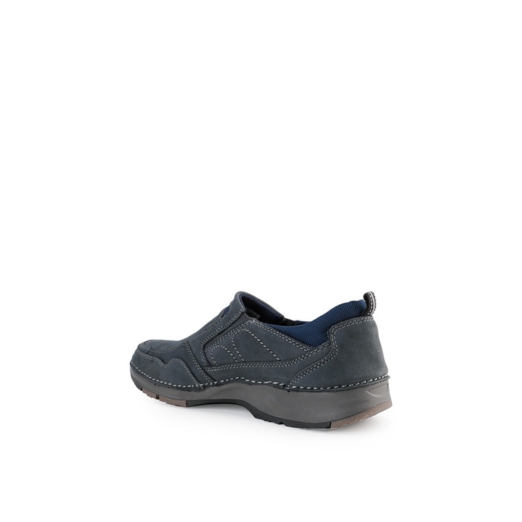 SEPATU SLIP ON JIM JOKER PRIA ORIGINAL CASUAL KULIT BIRU NAVY JJ23