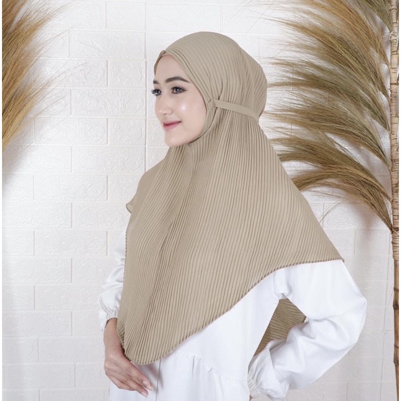 JILBAB BERGO PLISKET maryam diamond italiano | kerudung plisket lidi full | hijab bergo tali plisket