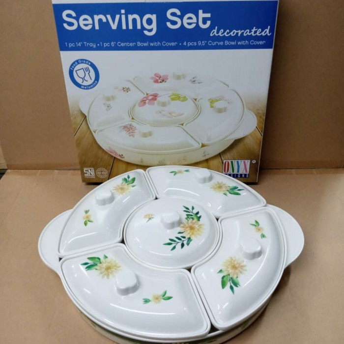 Saji Prasmanan - Prasmanan Set Melamin Onyx Party Set Bulat 14 Inch