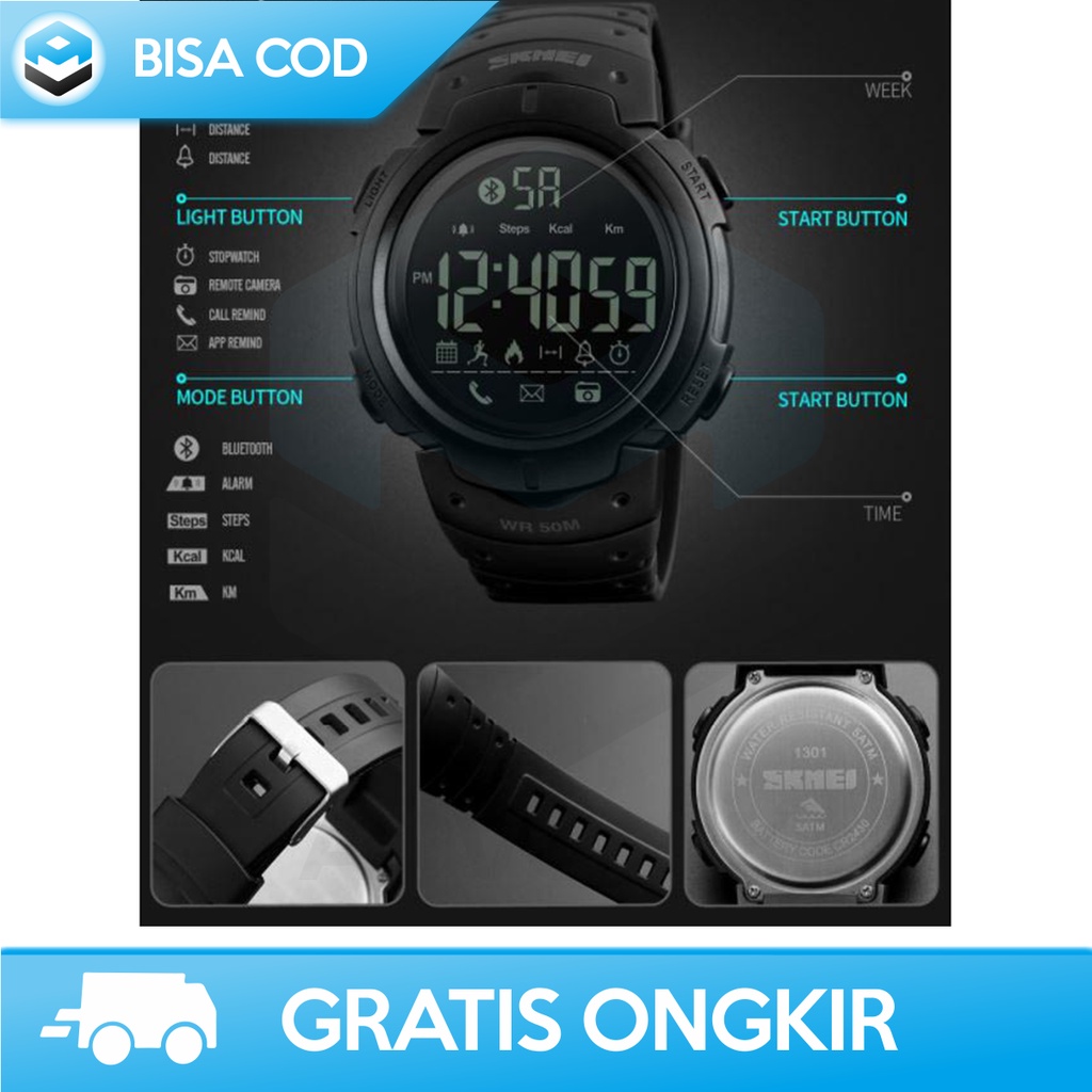 JAM TANGAN SPORT PRIA DIGITAL OUTDOOR SKMEI 1301 ORI WATERPROOF KEREN