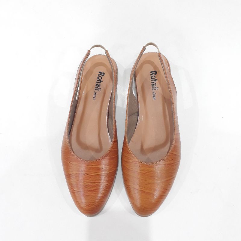 SEPATU FLAT SHOES TALI BELAKANG KULIT  ASLI MODEL SIMPLE 062