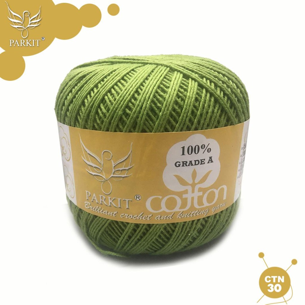 BENANG RAJUT KATUN , PARKIT , HIJAU LUMUT CTN30