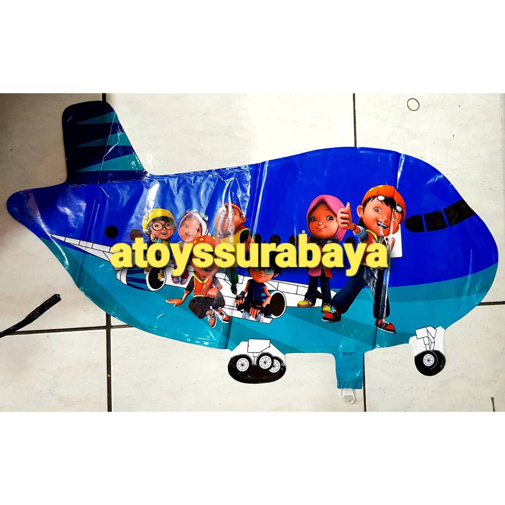 PESAWAT BIASA BOBOIBOY (BALON GAS/FOIL/TERBANG/KARAKTER)