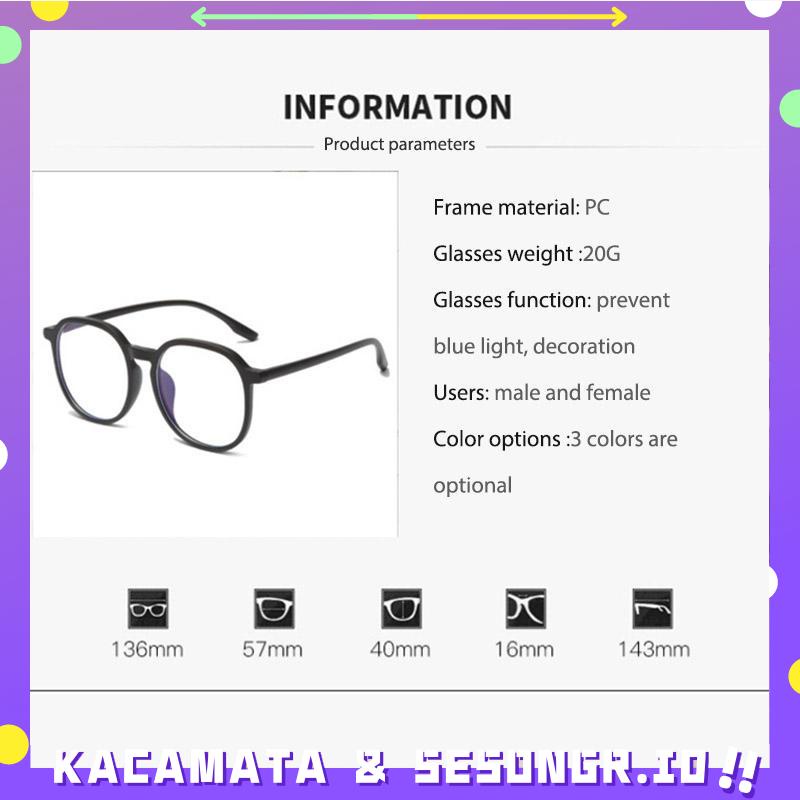 Kacamata wanita Pink Blush Glasses Perempuan Kaca mata Anti-biru Warna Kacamata Gaya Korea Bingkai Besar