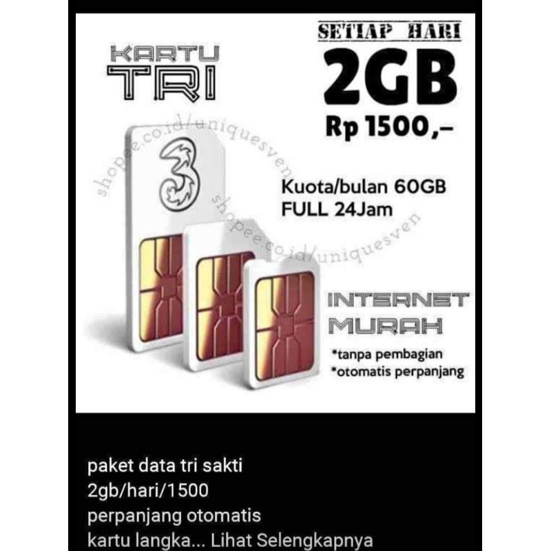 Kartu 3 Sakti 2GB 1500