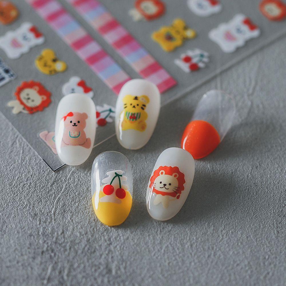 Stiker Kuku Kartun Agustina Fashion Tipis Tangguh Cherry Bownot|Self Adhesive DIY Dekorasi Nail Art