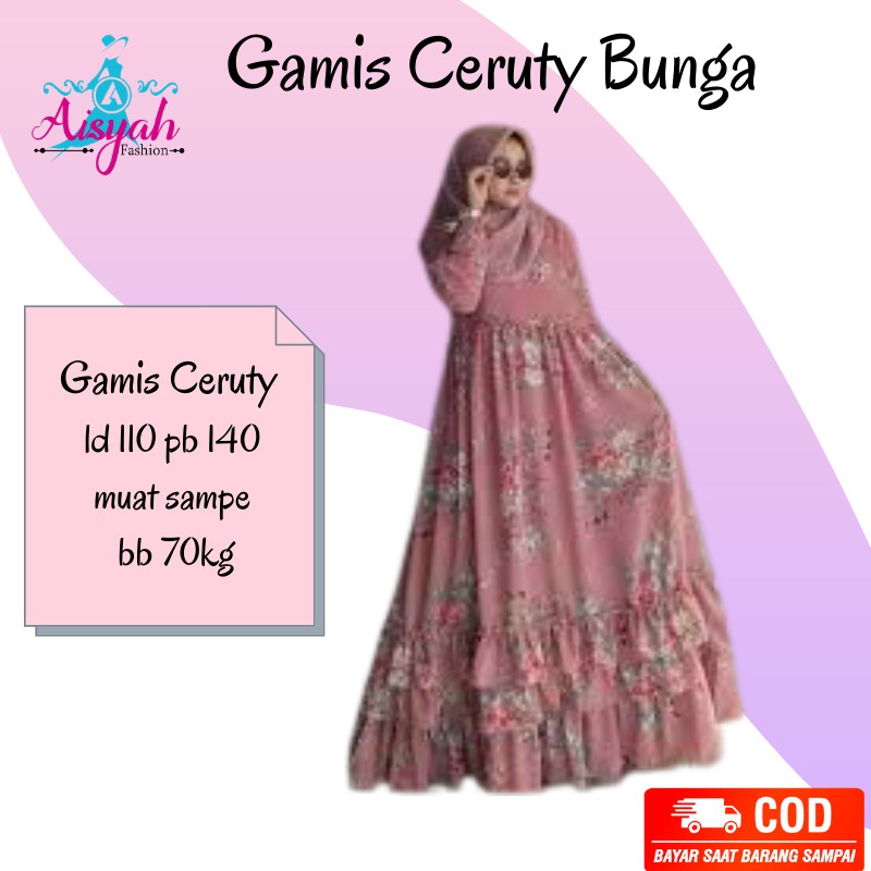 Gamis Terbaru Ceruty Babydoll syari modern 2021