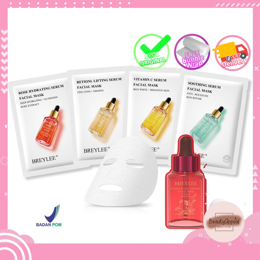 Sheet Mask BREYLEE - Breylee Serum Facial Sheet Mask - Masker Wajah Breylee 1 Pcs