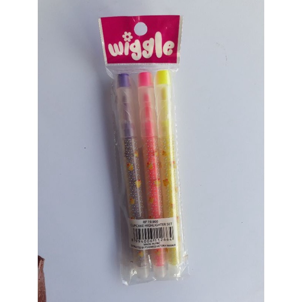 

WIGGLE Cupcake Highlighter Set Texrmarker isi 3 Warna