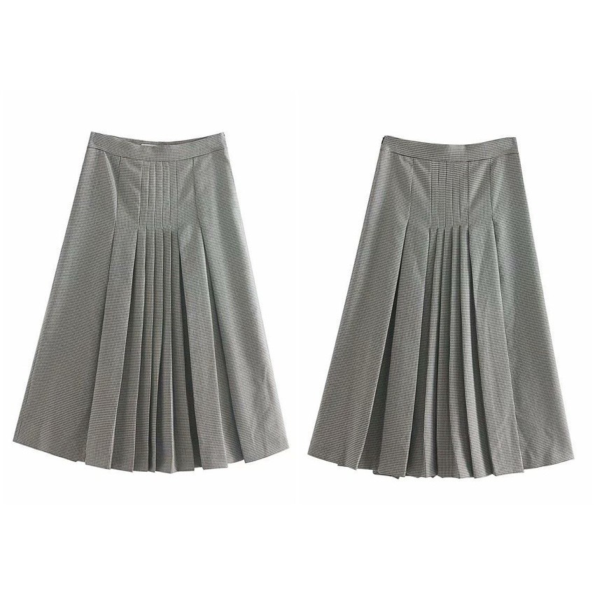 [baju wanita korea]  Rok Panjang Midi Skirt Lipit Plisket Wanita Korea Import