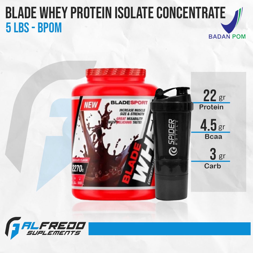 Blade Whey Protein 5Lbs Whey Protein Isolate Concentrate BPOM