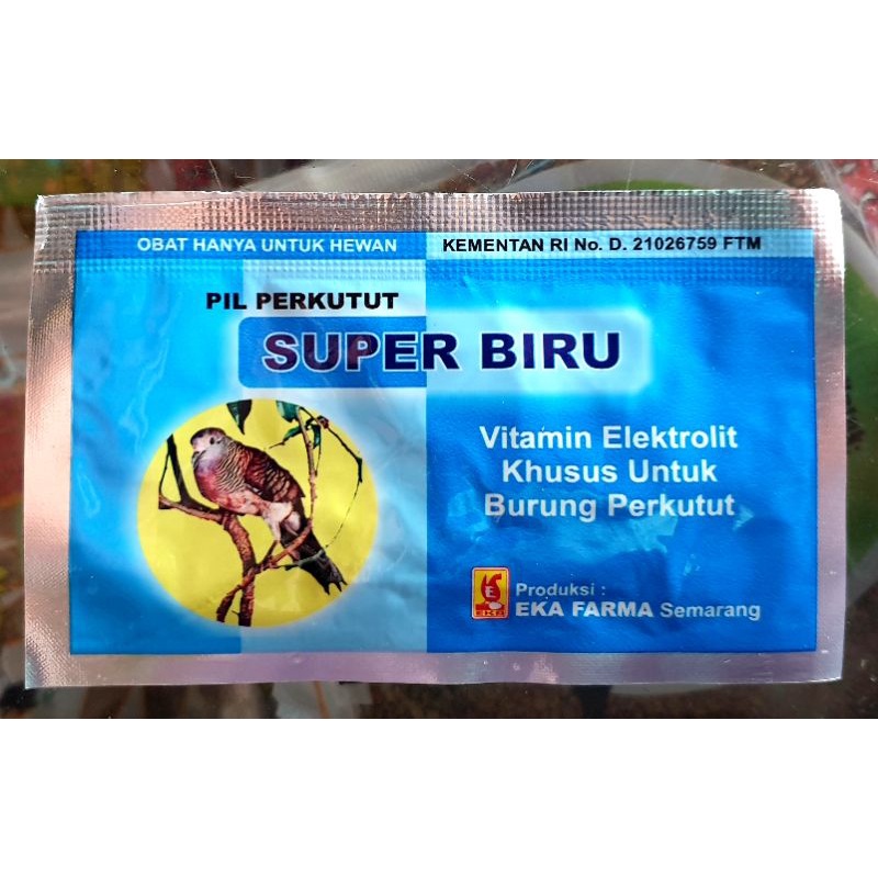 SUPER BIRU PIL PERKUTUT VITAMIN ELEKTROLIT KHUSUS UNTUK BURUNG PERKUTUT