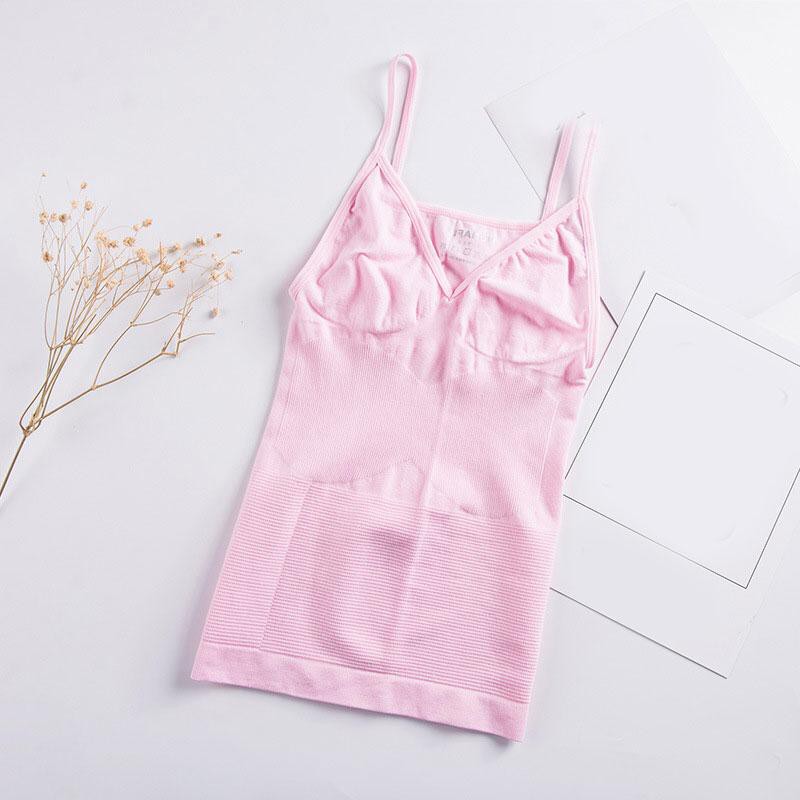 RV® Tank Top Korset Camisol  Wanita Lembut Pakaian Dalam Wanita Slim Cloth 1022-PINK