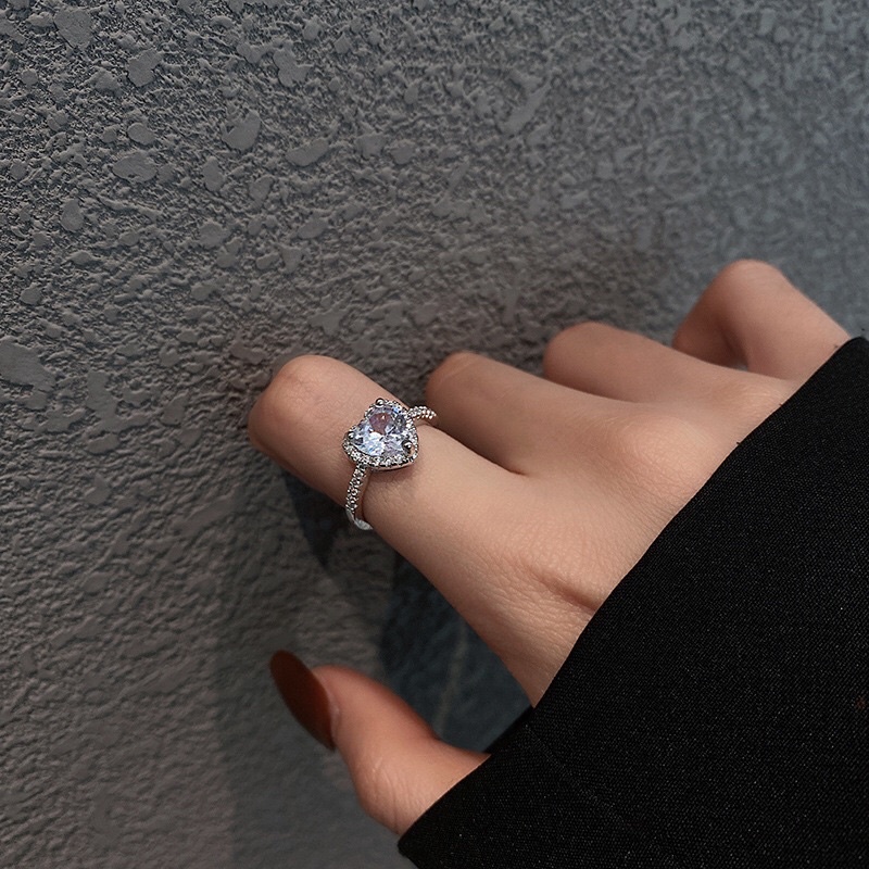 Cincin Silver S925 Untuk Uk 6 Dan 7 Diamond Love Trending Vintage Korea Fashion Style