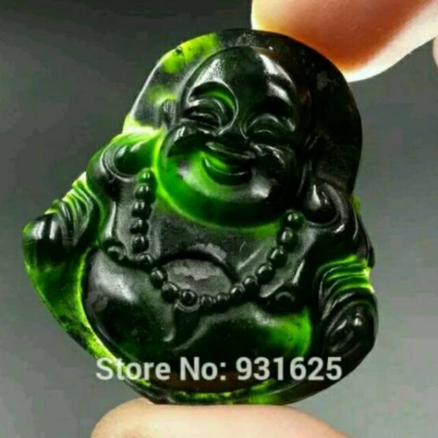 Blackjade Liontin Kesehatan ukir budha