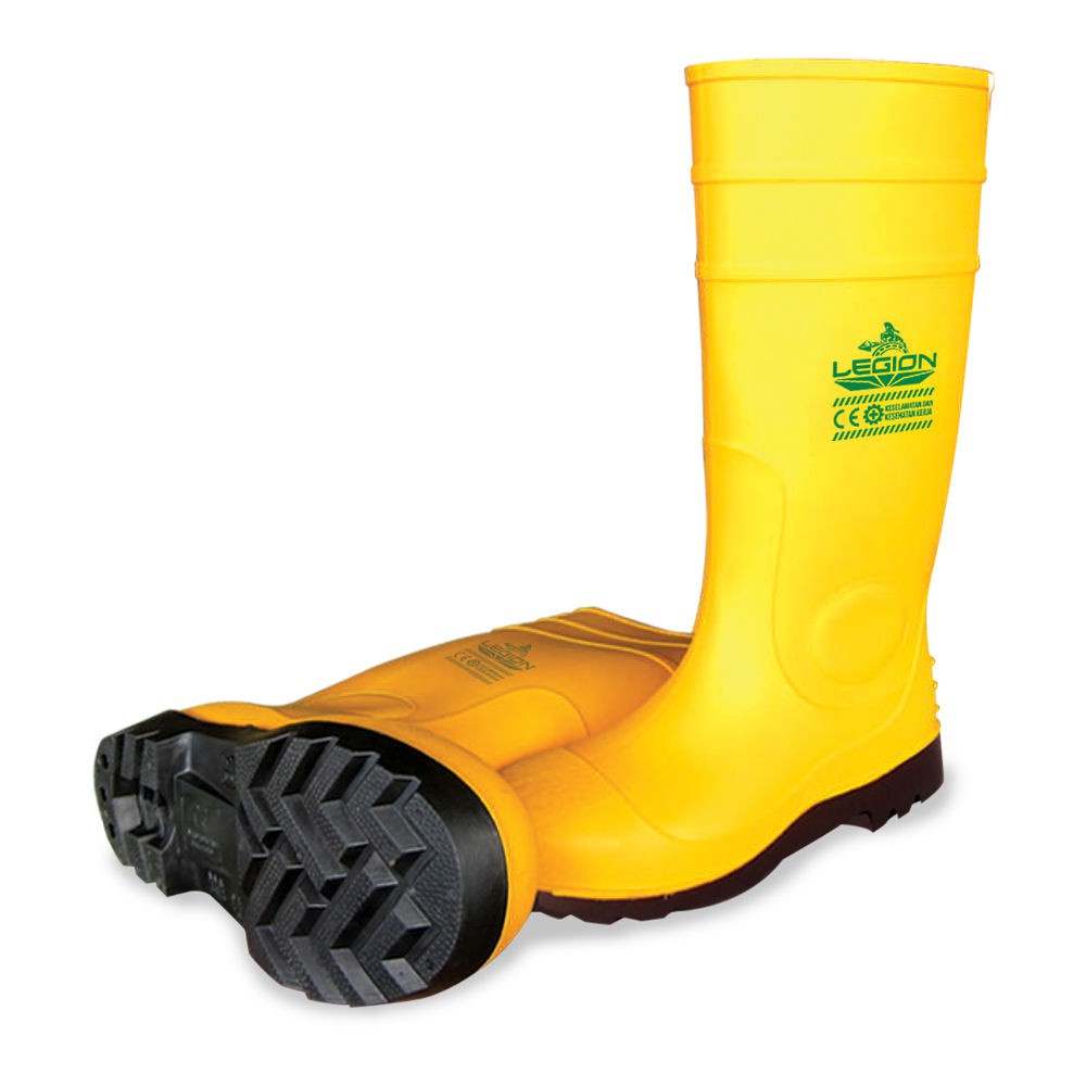 PROMO !!! LEGION Safety Boots / Sepatu Boots Karet Kuning Ujung Besi