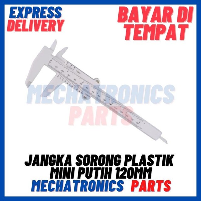 [DEV-9347] JANGKA SORONG PLASTIK VERNIER CALIPER PLASTIK SKEKMAT SIGMAT MINI PUTIH 120MM