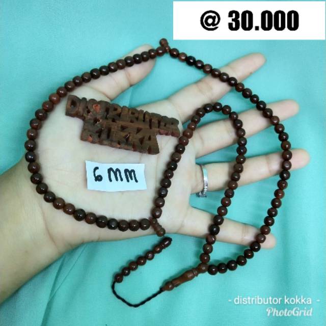 ( SUPER MURAH ) Grosir 5 pcs tasbih Kokka kaukah kaokah fukakah koka bulat polos 6 mm coklat