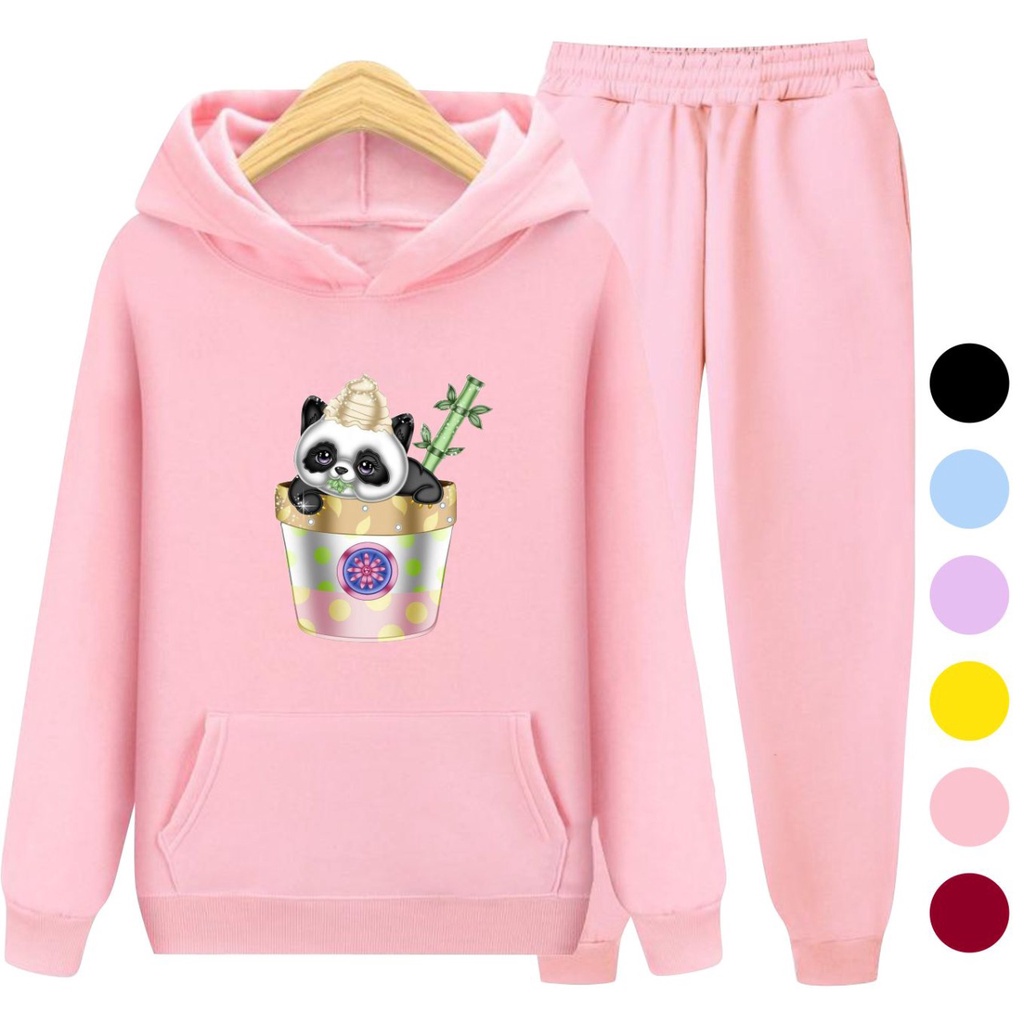 Setelan Anak Sweater Hoodie Anak LAZY PANDA Baju Jaket Anak Cewek Remaja Terbaru