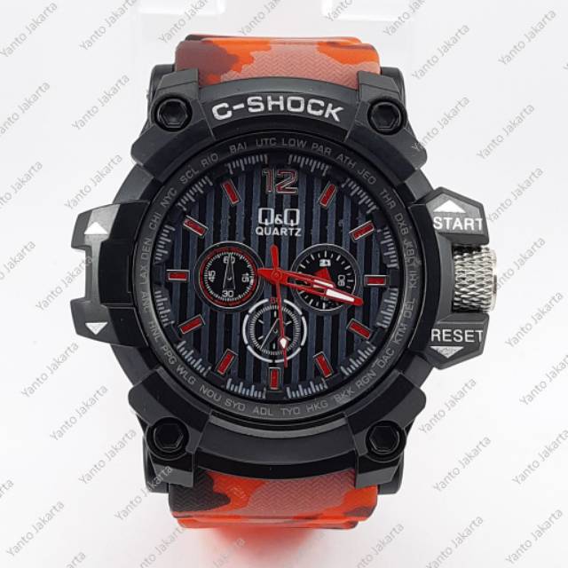 Jam Tangan Pria Sporty C-Shock Analog  Crono Hiasan