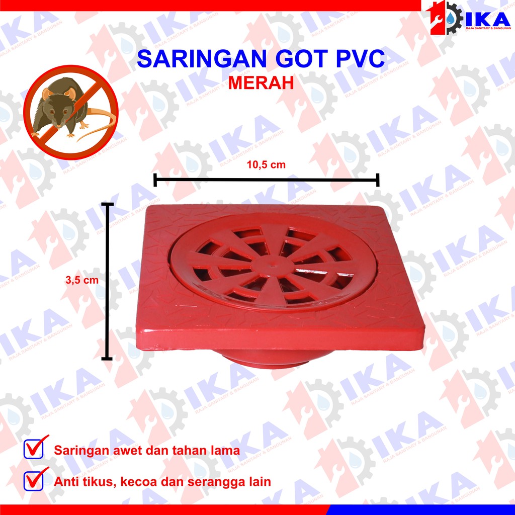 IKA Saringan Got Tebal Plastik PVC Kamar Mandi Toilet Plastic Floor Drain Air WC