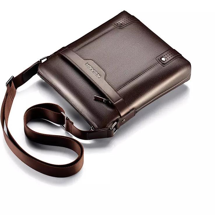 Ready Ekonomis Tas Pria 100% KULIT ASLI Tas Selempang Kerja Kulit Pria Premium Import Original Leather Mens Bag WEIXIER  ✅COD