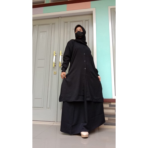 Setelan rok selebgram miza model setelan itycrepe oversize xxl premium busana wanita terbaru ori by ZR gamis malaysia XL XXL