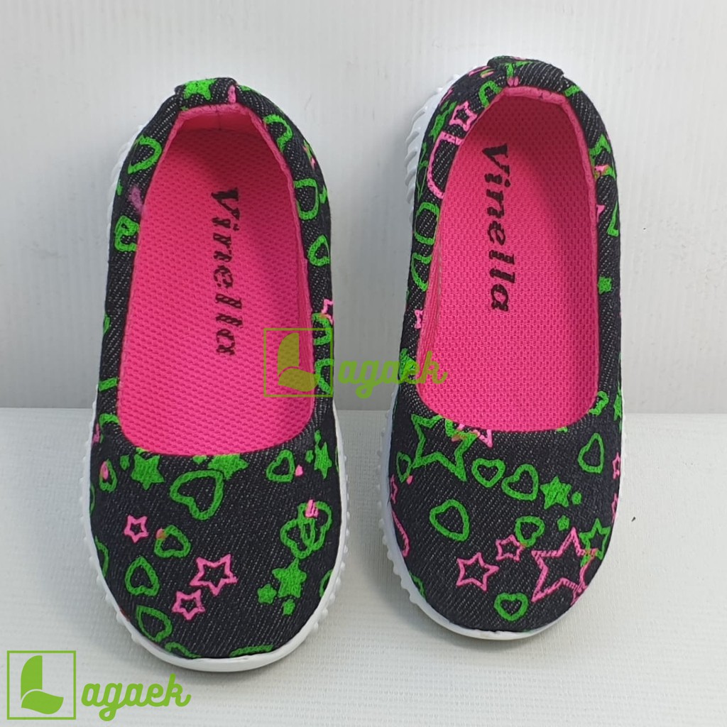 Sepatu Anak Perempuan Usia 2 3 6 7 Tahun Size 22 - 35 - Sepatu Anak Cewek Slip On Alas Karet Anti Licin