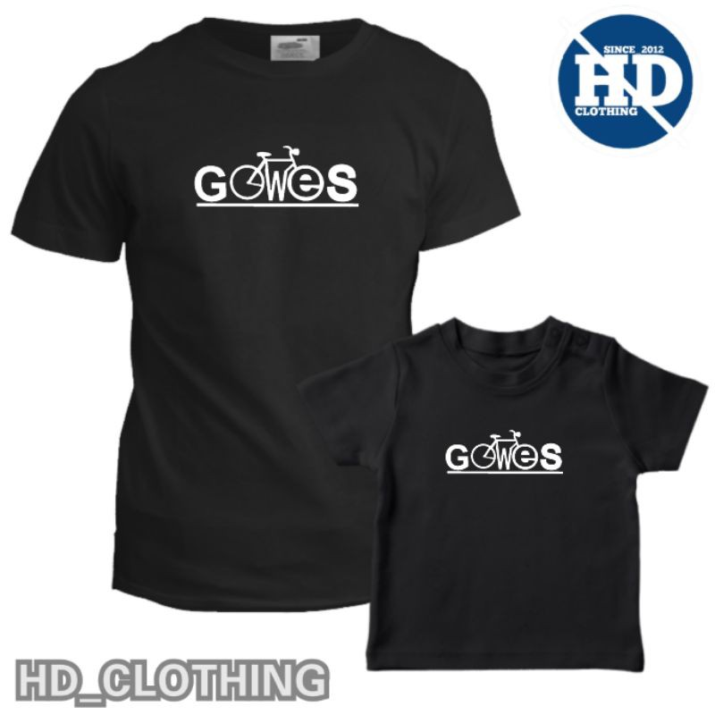 kaos sepeda gowes anak dan dewasa warna hitam