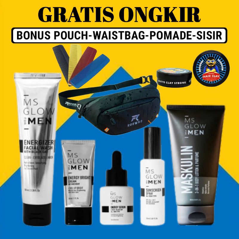 TERMURAH MS GLOW FOR MEN / Paket Perawatan cowok/MS GLOW MEN / MS GLOW FOR MEN Skincare Pria Paket P