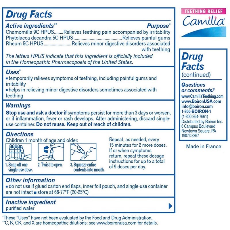 [READY] Camilia Teething Relief 15 doses - EXP 04/2024