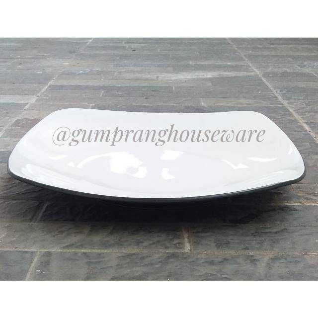 Square Dinner Plate 27 cm/ piring makan keramik kotak persegi 27 cm noritake colorwave hitam