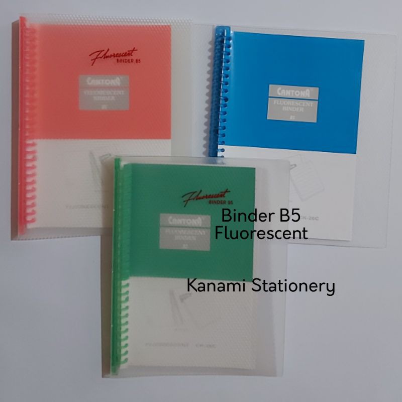 

Binder B5 Fluorescent Cantona, Loose Leaf B5 Isi 50 & 100sheets.