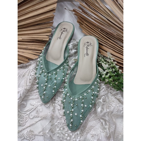 sandal flatshoes wanita Yesika sage green