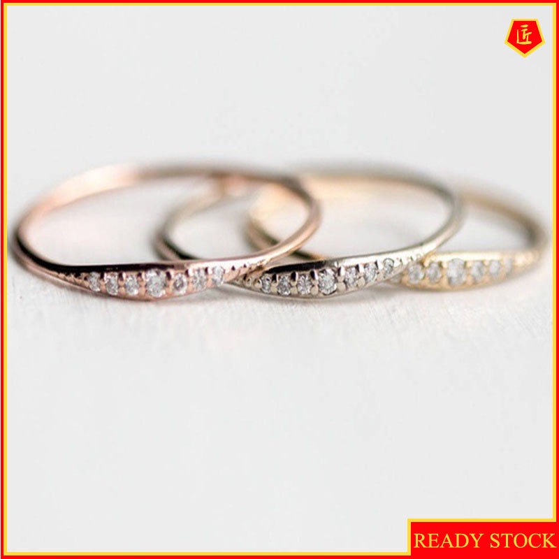 [Ready Stock]Simple Personality Diamond Women's Ring