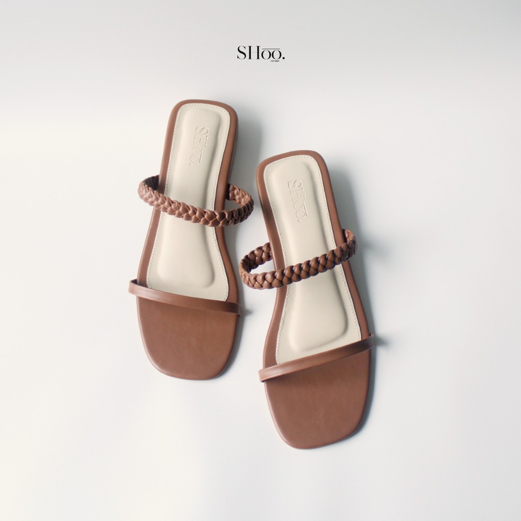 SHoo MAUREEN CHOCO Flat Sandal Woman Footwear - Sandal Flat Tali Wanita Warna Choco