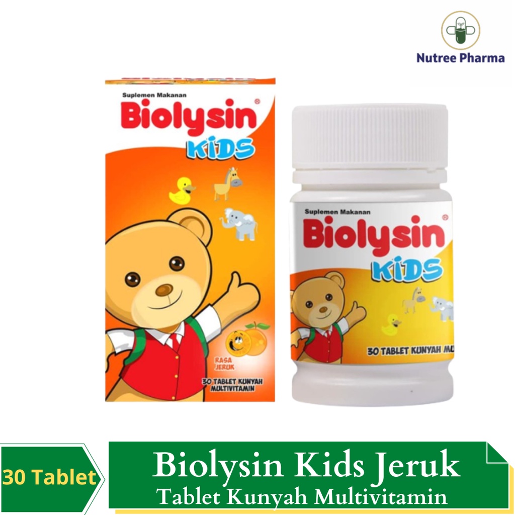 ⚡MURAH & DIJAMIN ORI⚡ Biolysin Kids Orange Isi 30 Tablet | Permen Multivitamin Tablet Kunyah Penamba