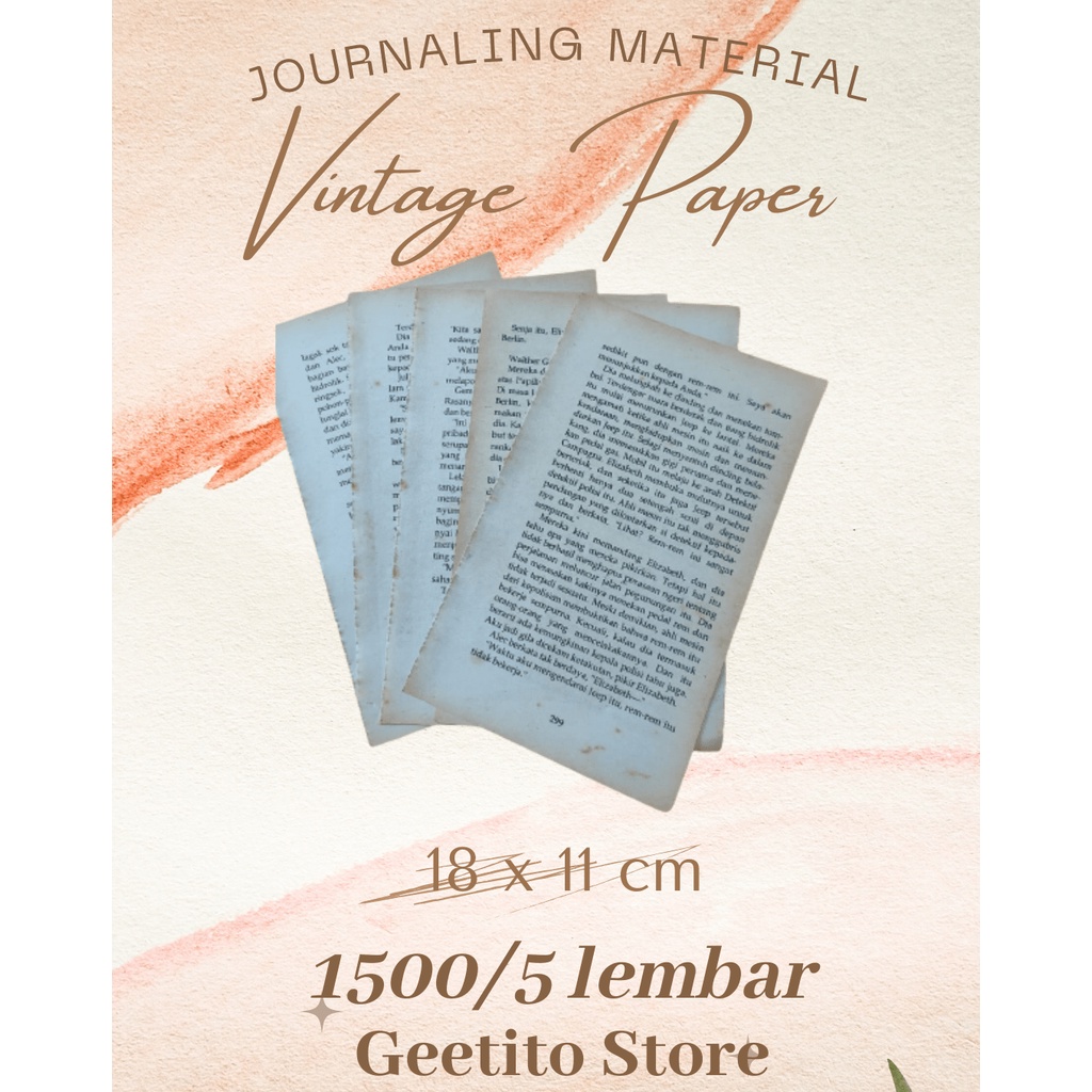 

Journaling Material Vintage Paper Kertas Novel Terjemahan