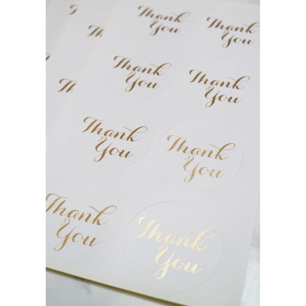 

FPS_LTY Stiker/Sticker Label Thank You isi 24 White/Putih/Marble