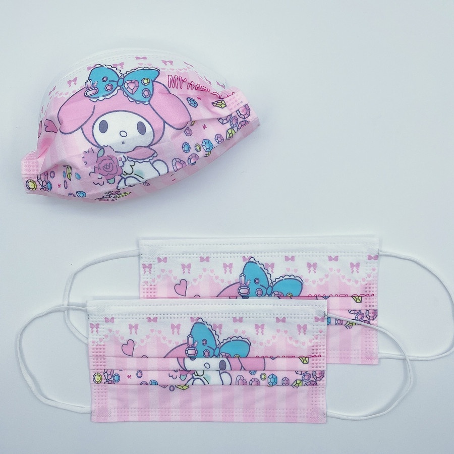 Masker Dewasa Melody Flower Pink 3 Ply - Satuan