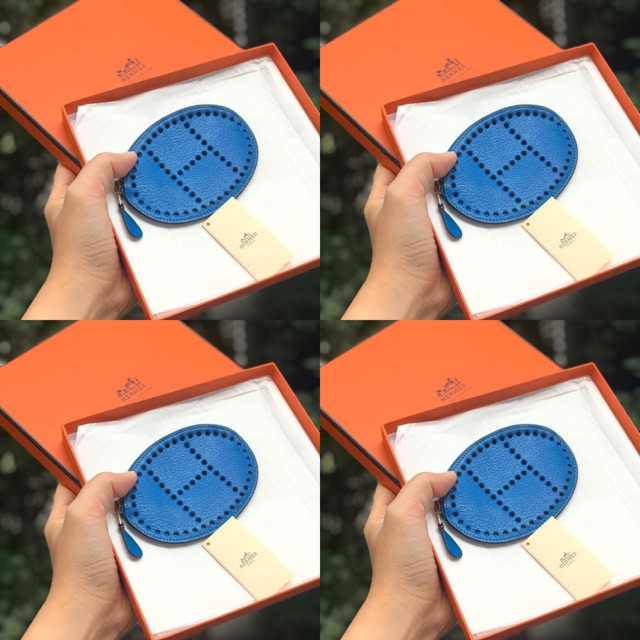 Hermes Coin Purse Blue Cherve Second Authentic