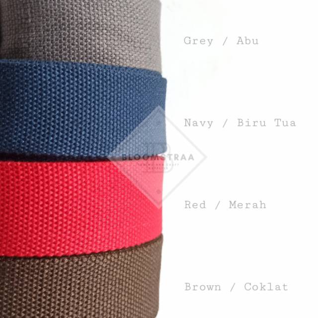 Webbing katun Import 2.5cm (5 Meter) 25mm cotton webbing impor 2.5 cm 25 mm tali tas