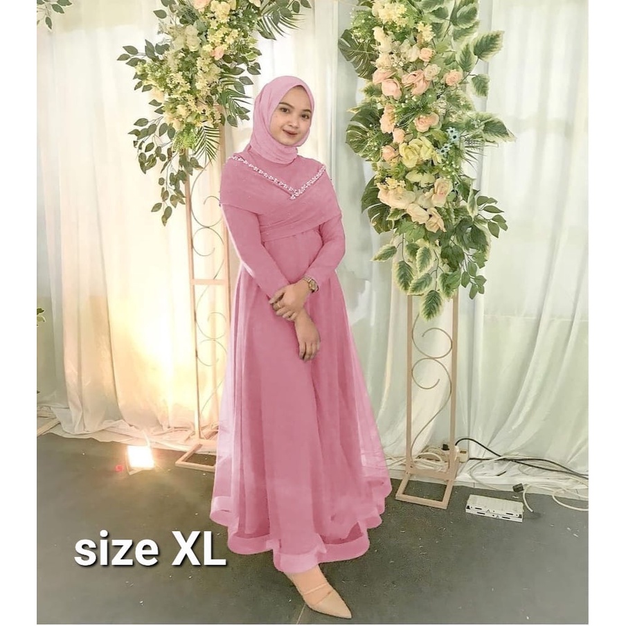 O2 Fashion / Maxi Pricilla  / bisa cod / gamis mutiara / model terbaru / pakaian muslim wanita