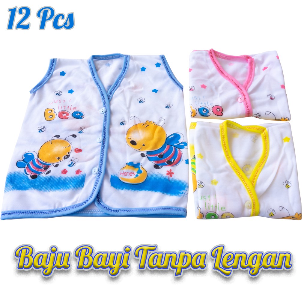3Pcs Baju Bayi tanpa lengan newborn baju kuntung yukensi-Pink,Biru,Kuning