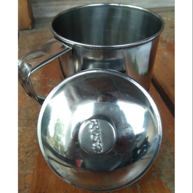 Mug / Gelas Stainless Rosh Tutup 9cm
