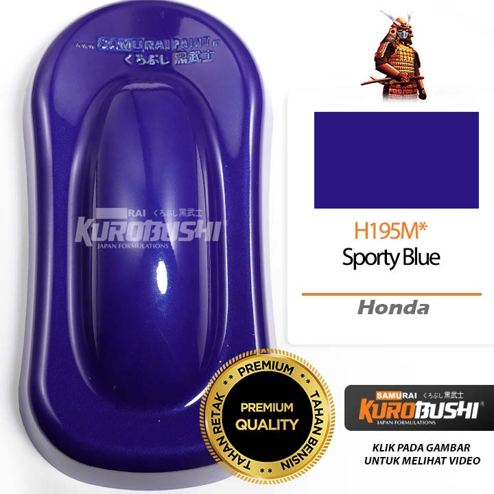 Honda Colours Samurai Paint Kurobushi Cat Semprot Pilox Pilok H195M* SPORTY BLUE / Biru Metalik (400ml)