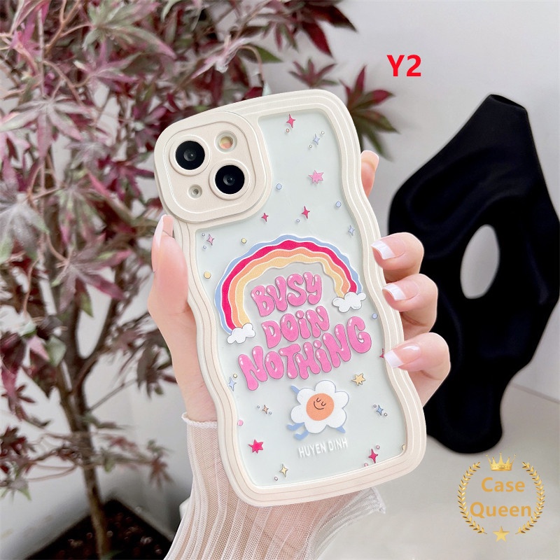 Soft Case TPU Motif Huruf Inggris Warna Pelangi Untuk iPhone 11 6 6s XR 12 13 11 Pro MAX 7 8 Plus 14 Plus 14 Pro MAX X XS MAX SE 2020