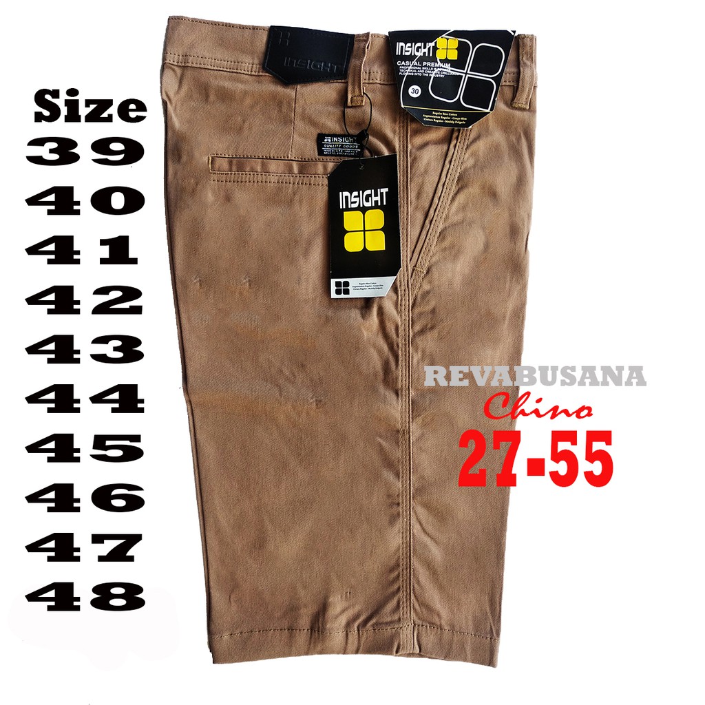 Celana Pendek Pria Chino Size 39-48 JUMBO Bahan Melar Casual Distro